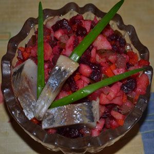 Винегрет с сельдью и листовым салатом