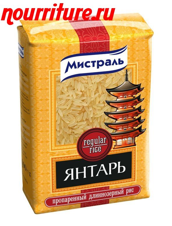 Рис длиннозёрный пропаренный "Янтарь"